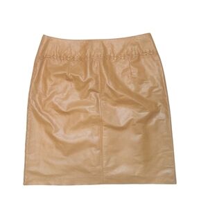 Vintage Express Tan Leather Skirt Y2K